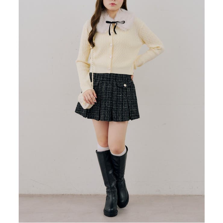 ティペット付金釦ケーブルカーディガン | NICE CLAUP / OLIVE des OLIVE　OUTLET | 詳細画像4 