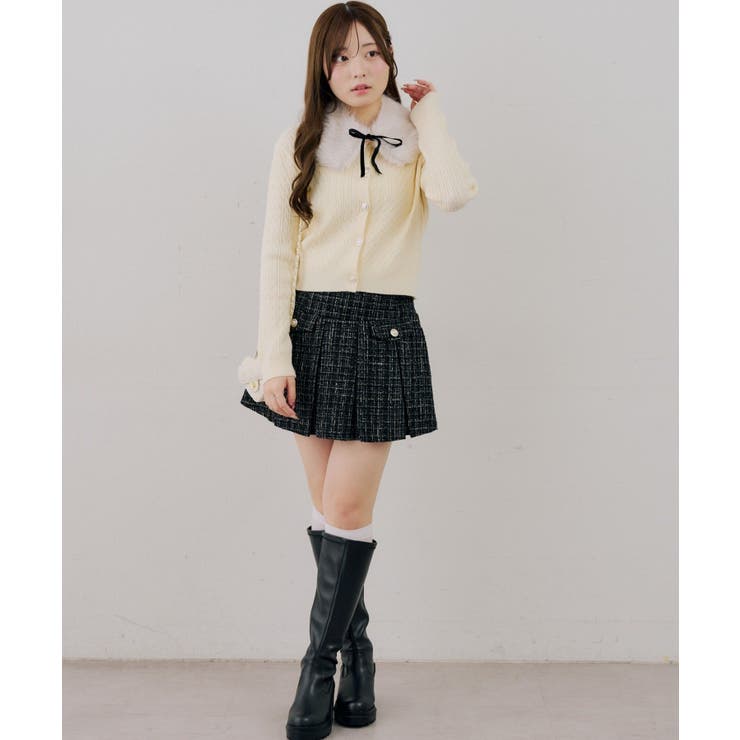 ティペット付金釦ケーブルカーディガン | NICE CLAUP / OLIVE des OLIVE　OUTLET | 詳細画像5 