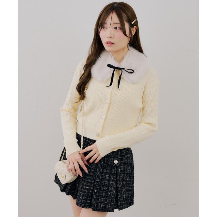 ティペット付金釦ケーブルカーディガン | NICE CLAUP / OLIVE des OLIVE　OUTLET | 詳細画像9 