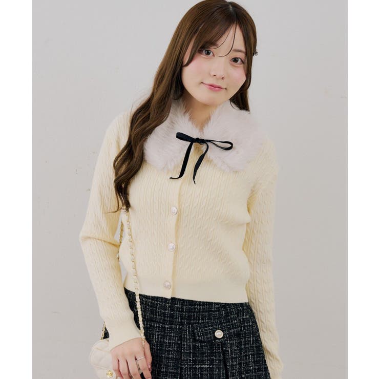 ティペット付金釦ケーブルカーディガン | NICE CLAUP / OLIVE des OLIVE　OUTLET | 詳細画像11 