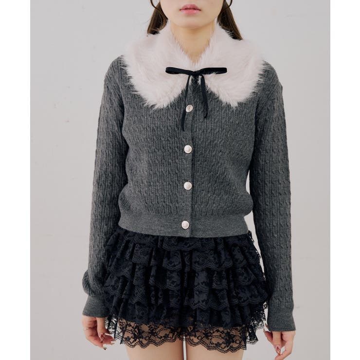 ティペット付金釦ケーブルカーディガン | NICE CLAUP / OLIVE des OLIVE　OUTLET | 詳細画像14 