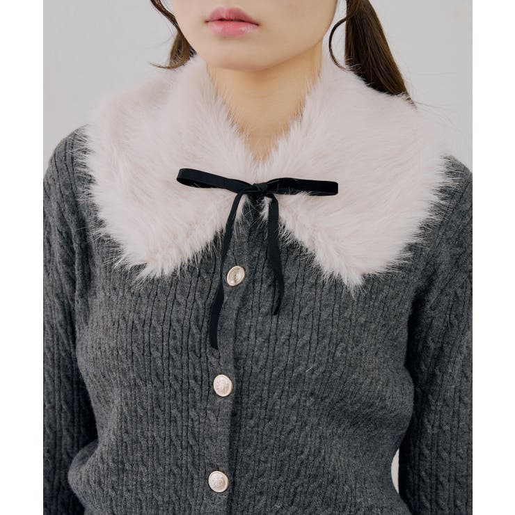 ティペット付金釦ケーブルカーディガン | NICE CLAUP / OLIVE des OLIVE　OUTLET | 詳細画像19 