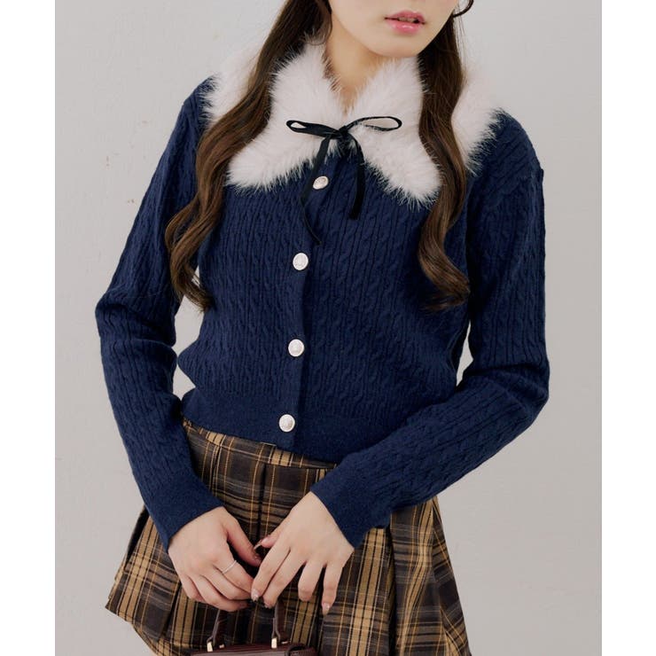 ティペット付金釦ケーブルカーディガン | NICE CLAUP / OLIVE des OLIVE　OUTLET | 詳細画像47 