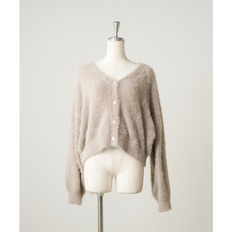 ピンク | シャギーパールボタンカーディガン | NICE CLAUP / OLIVE des OLIVE　OUTLET