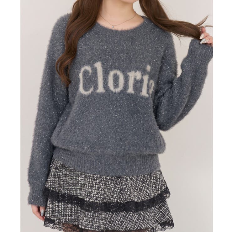 チャコール | ラメフェザーロゴプルオーバー | NICE CLAUP / OLIVE des OLIVE　OUTLET