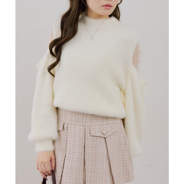 フェザーショルダーチュールプルオーバー | NICE CLAUP / OLIVE des OLIVE　OUTLET | 詳細画像4 