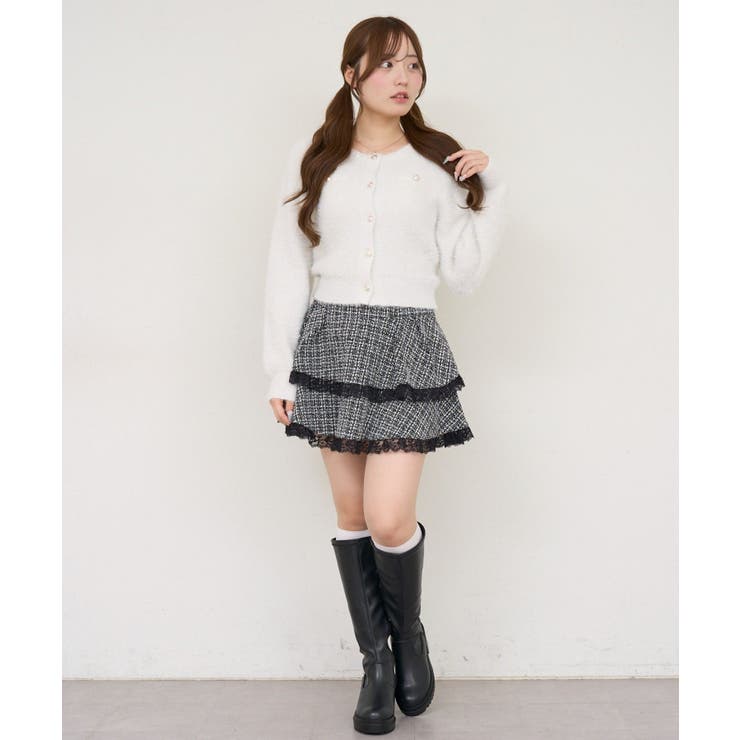 ラメフェザーゴールドボタンカーディガン | NICE CLAUP / OLIVE des OLIVE　OUTLET | 詳細画像5 