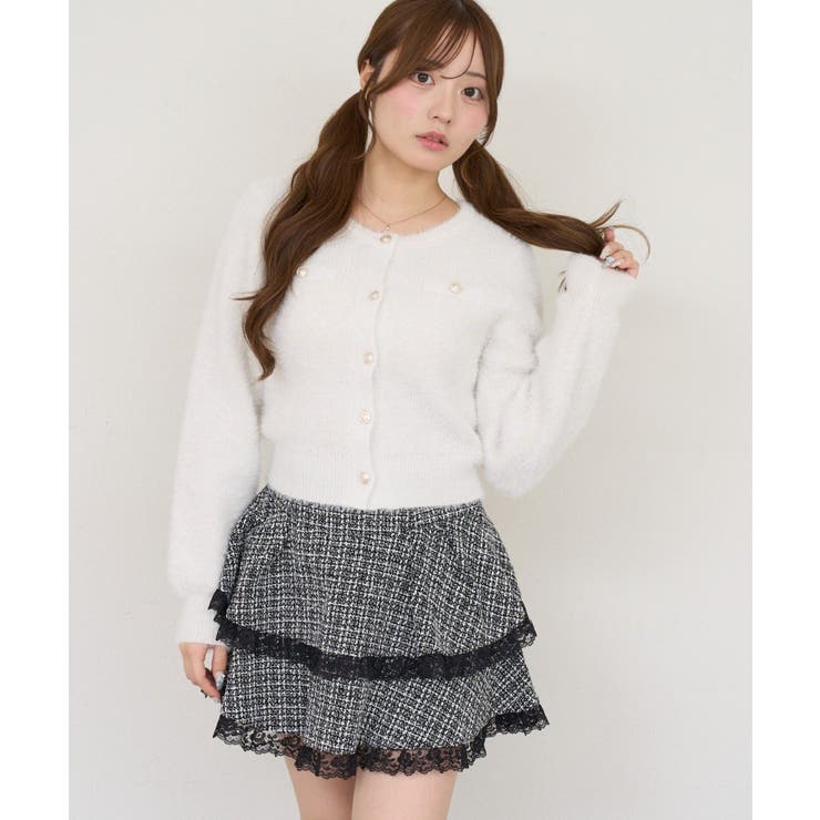 ラメフェザーゴールドボタンカーディガン | NICE CLAUP / OLIVE des OLIVE　OUTLET | 詳細画像8 
