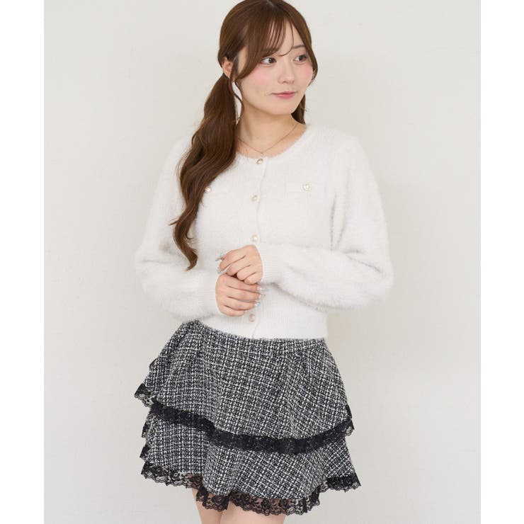ラメフェザーゴールドボタンカーディガン | NICE CLAUP / OLIVE des OLIVE　OUTLET | 詳細画像9 
