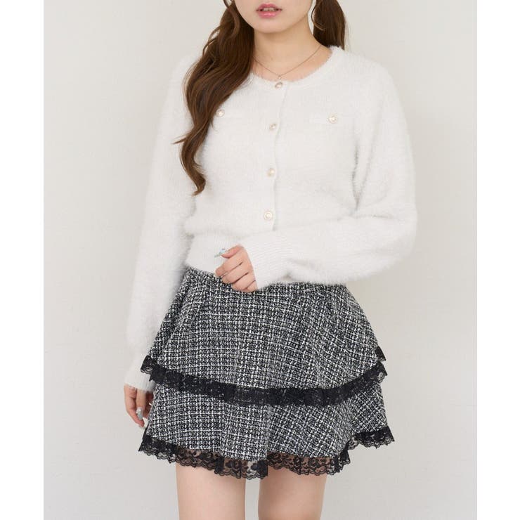 ラメフェザーゴールドボタンカーディガン | NICE CLAUP / OLIVE des OLIVE　OUTLET | 詳細画像12 