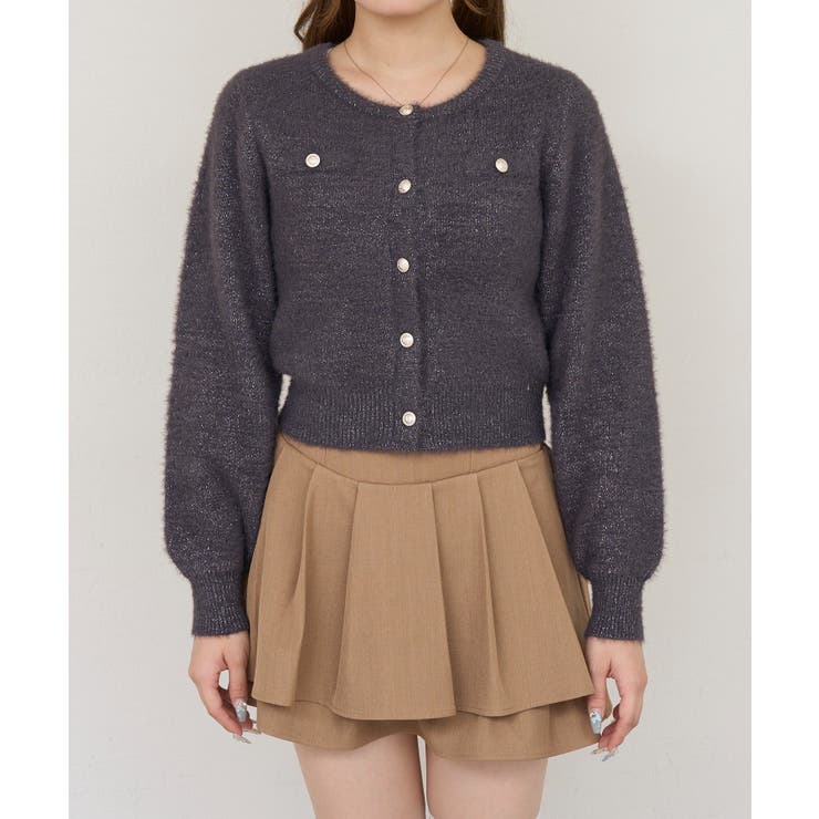 ラメフェザーゴールドボタンカーディガン | NICE CLAUP / OLIVE des OLIVE　OUTLET | 詳細画像14 