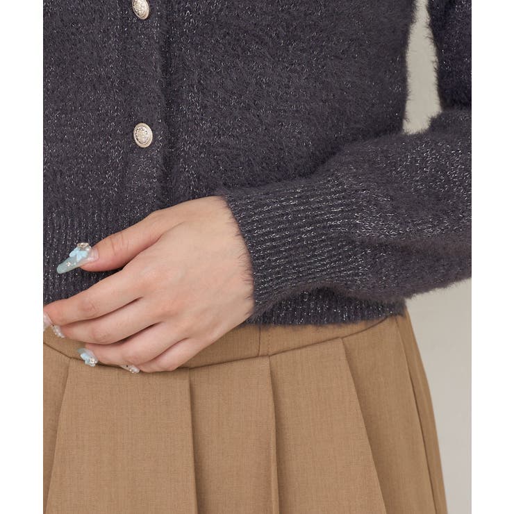 ラメフェザーゴールドボタンカーディガン | NICE CLAUP / OLIVE des OLIVE　OUTLET | 詳細画像19 