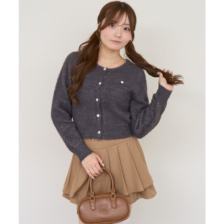 ラメフェザーゴールドボタンカーディガン | NICE CLAUP / OLIVE des OLIVE　OUTLET | 詳細画像28 
