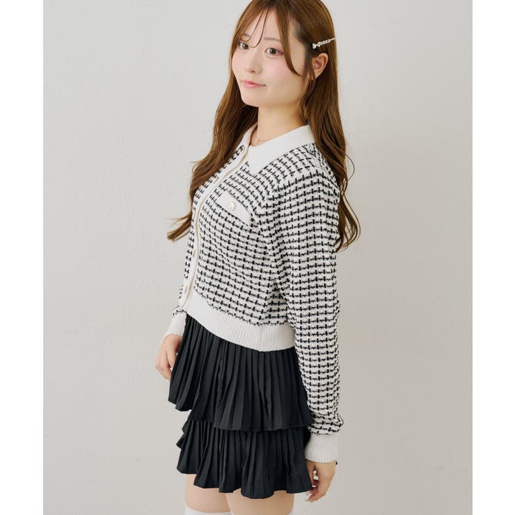モールフェザーツイードカーディガン | NICE CLAUP / OLIVE des OLIVE　OUTLET | 詳細画像4 