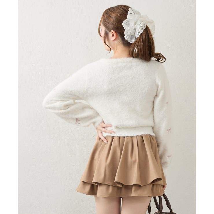 フェザーリボン刺繍カーディガン | NICE CLAUP / OLIVE des OLIVE　OUTLET | 詳細画像3 