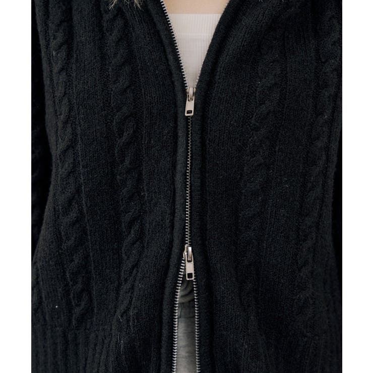 ファーフードケーブルZIPパーカー | NICE CLAUP / OLIVE des OLIVE　OUTLET | 詳細画像15 