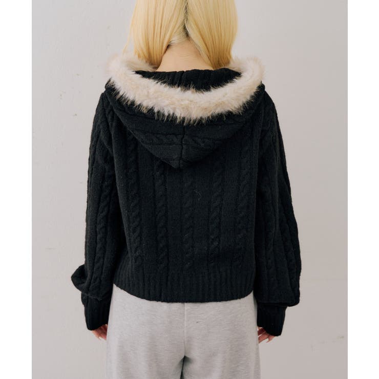 ファーフードケーブルZIPパーカー | NICE CLAUP / OLIVE des OLIVE　OUTLET | 詳細画像18 