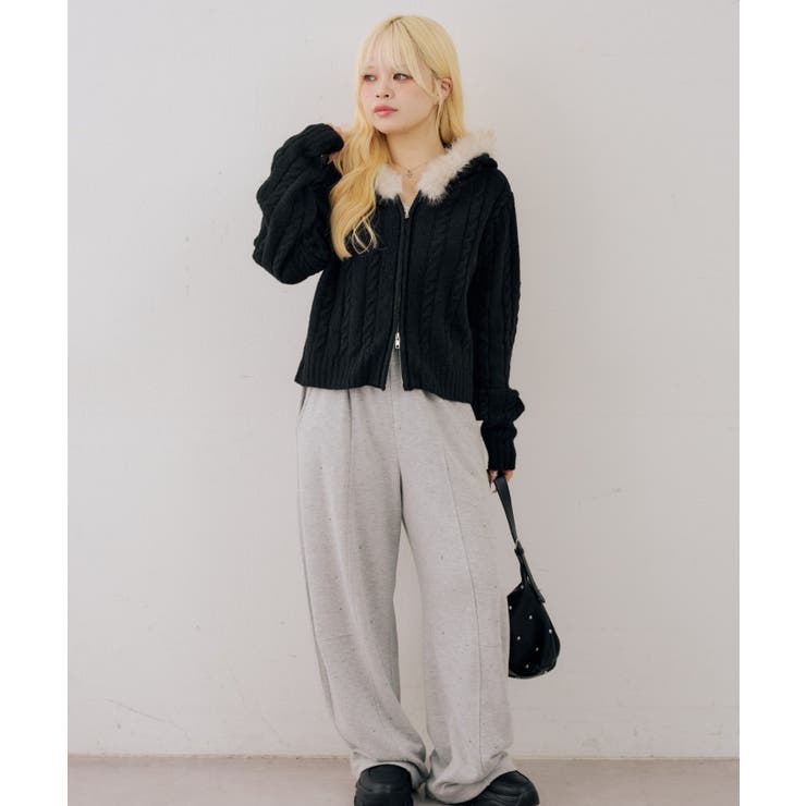 ファーフードケーブルZIPパーカー | NICE CLAUP / OLIVE des OLIVE　OUTLET | 詳細画像19 