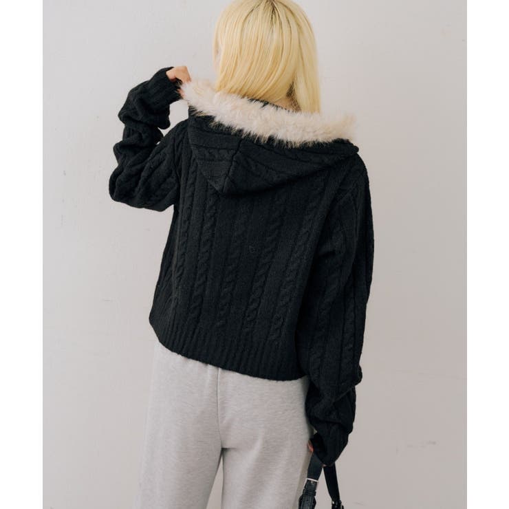 ファーフードケーブルZIPパーカー | NICE CLAUP / OLIVE des OLIVE　OUTLET | 詳細画像25 