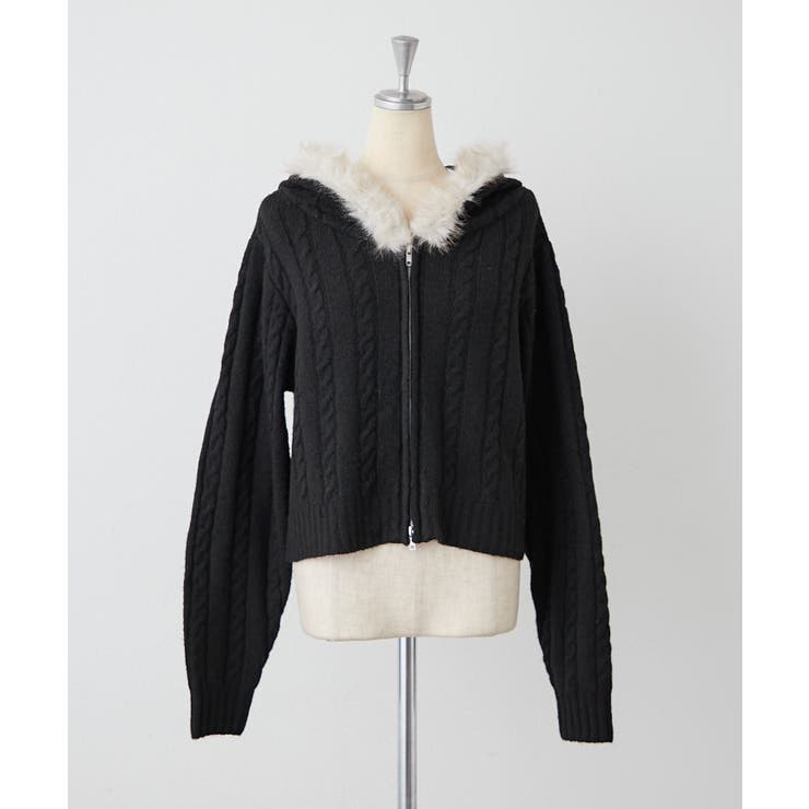 ファーフードケーブルZIPパーカー | NICE CLAUP / OLIVE des OLIVE　OUTLET | 詳細画像26 