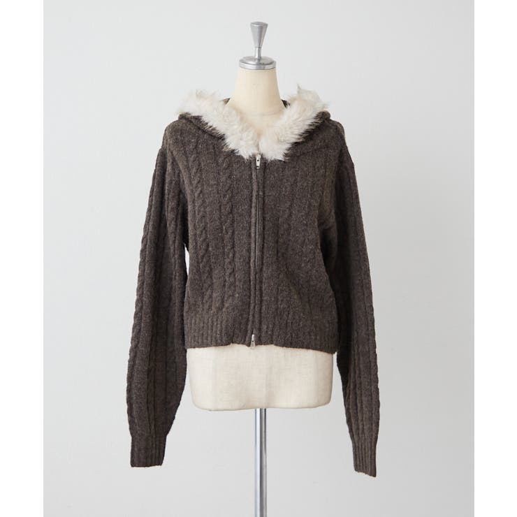 ファーフードケーブルZIPパーカー | NICE CLAUP / OLIVE des OLIVE　OUTLET | 詳細画像33 