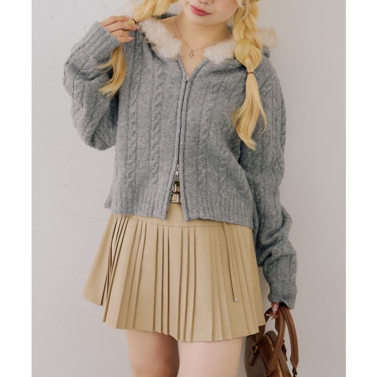ファーフードケーブルZIPパーカー | NICE CLAUP / OLIVE des OLIVE　OUTLET | 詳細画像38 