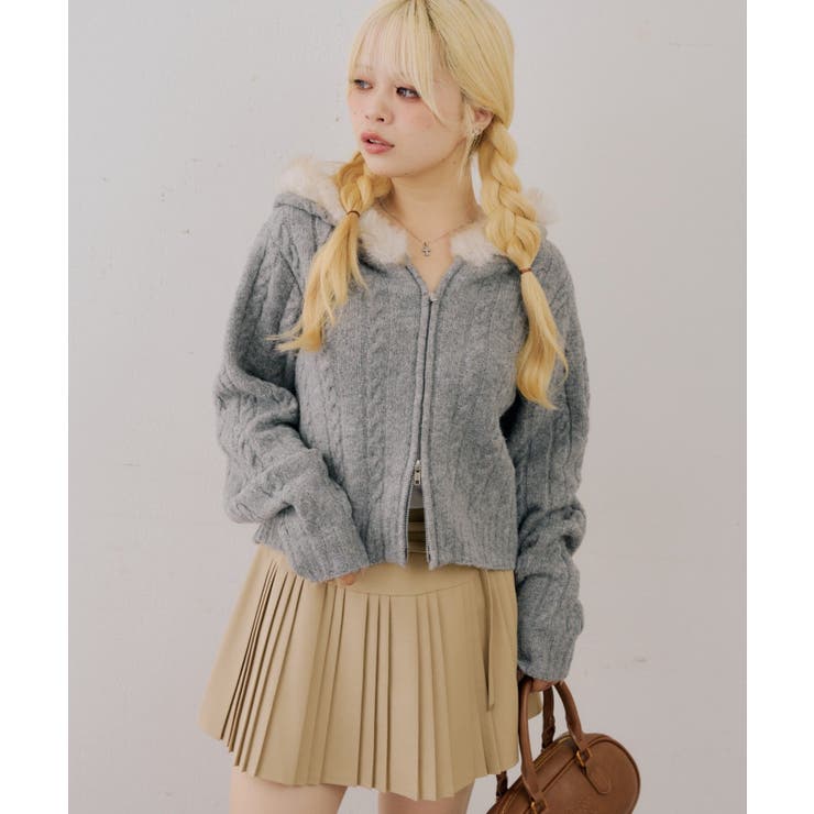 ファーフードケーブルZIPパーカー | NICE CLAUP / OLIVE des OLIVE　OUTLET | 詳細画像39 