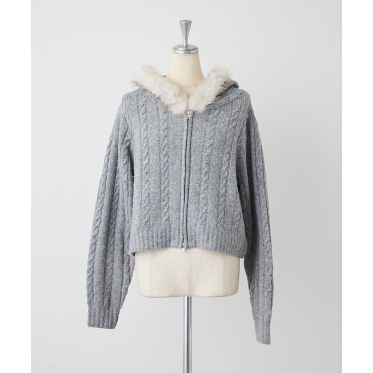 ファーフードケーブルZIPパーカー | NICE CLAUP / OLIVE des OLIVE　OUTLET | 詳細画像42 