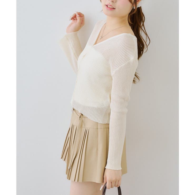 シアーリブスパンコールVカーディガン | NICE CLAUP / OLIVE des OLIVE　OUTLET | 詳細画像2 