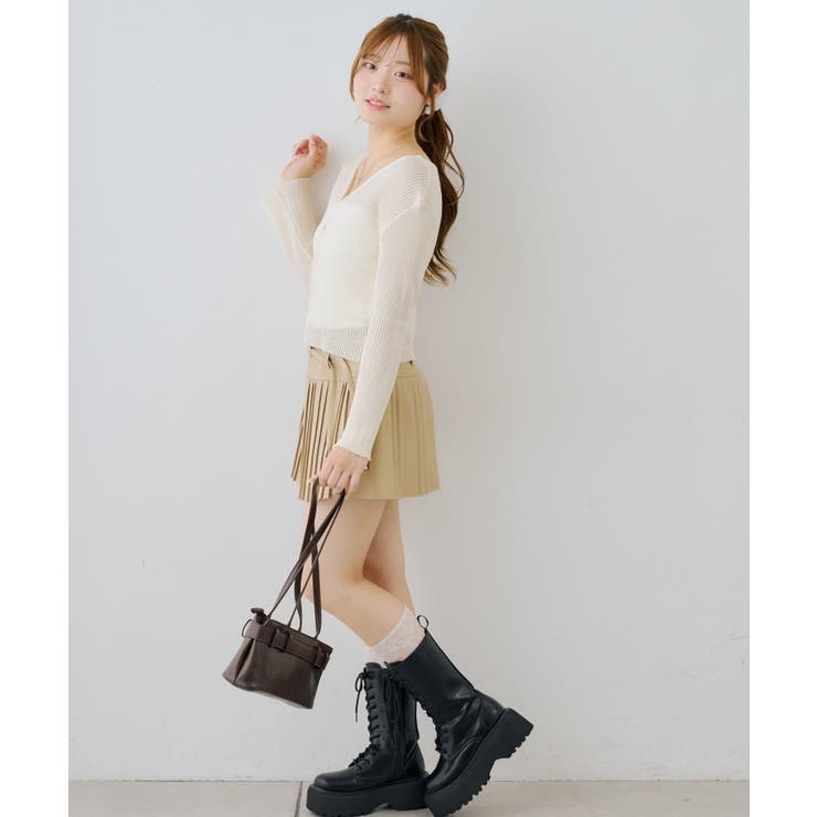 シアーリブスパンコールVカーディガン | NICE CLAUP / OLIVE des OLIVE　OUTLET | 詳細画像7 