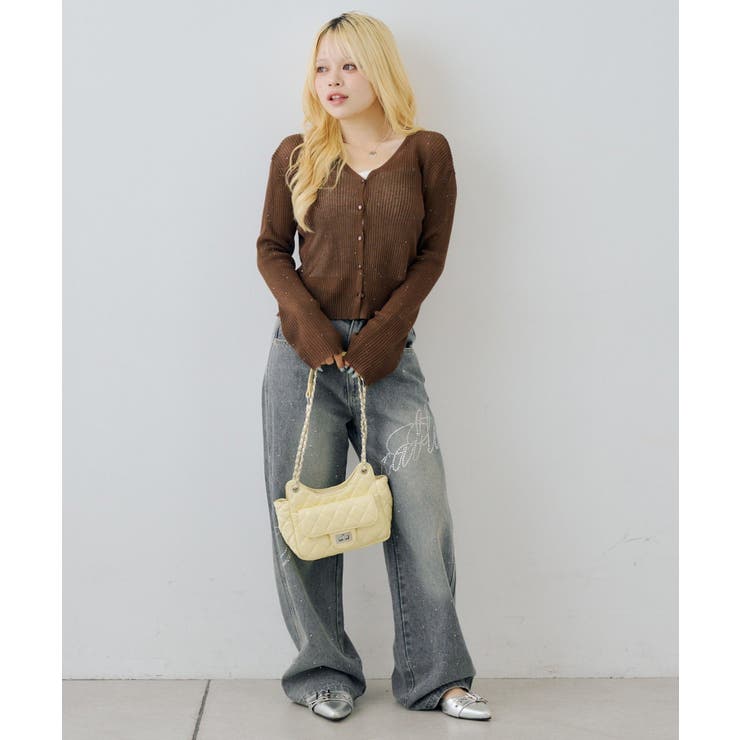 シアーリブスパンコールVカーディガン | NICE CLAUP / OLIVE des OLIVE　OUTLET | 詳細画像21 