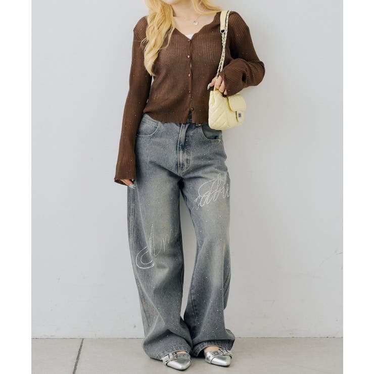 シアーリブスパンコールVカーディガン | NICE CLAUP / OLIVE des OLIVE　OUTLET | 詳細画像22 