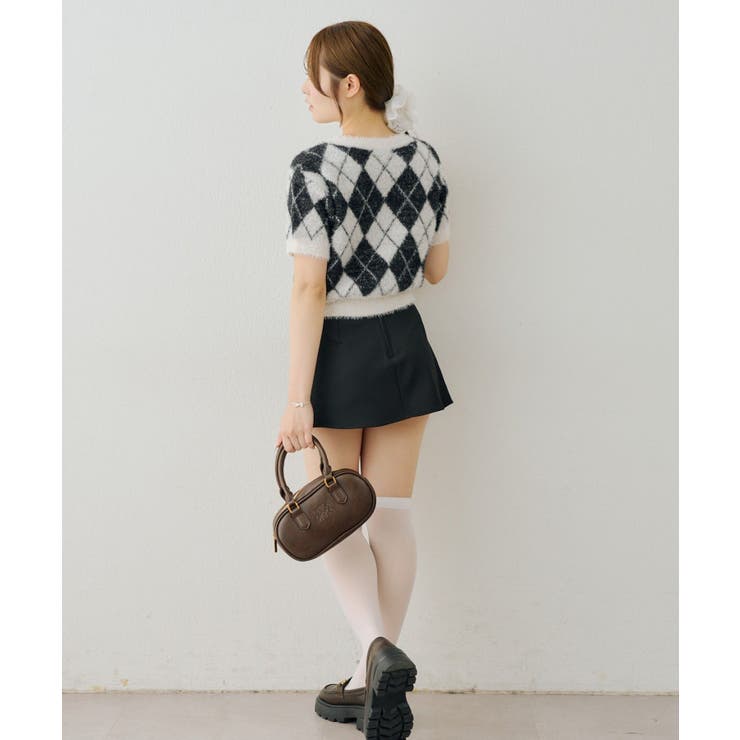 シャギーアーガイル半袖プルオーバー | NICE CLAUP / OLIVE des OLIVE　OUTLET | 詳細画像7 