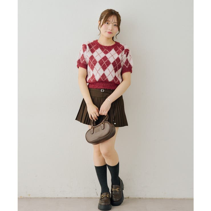 シャギーアーガイル半袖プルオーバー | NICE CLAUP / OLIVE des OLIVE　OUTLET | 詳細画像27 