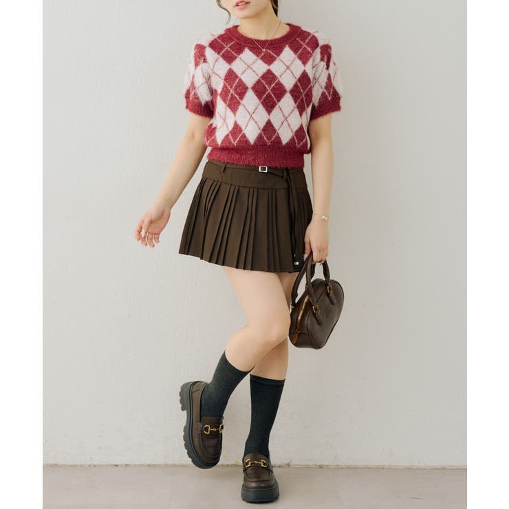 シャギーアーガイル半袖プルオーバー | NICE CLAUP / OLIVE des OLIVE　OUTLET | 詳細画像29 