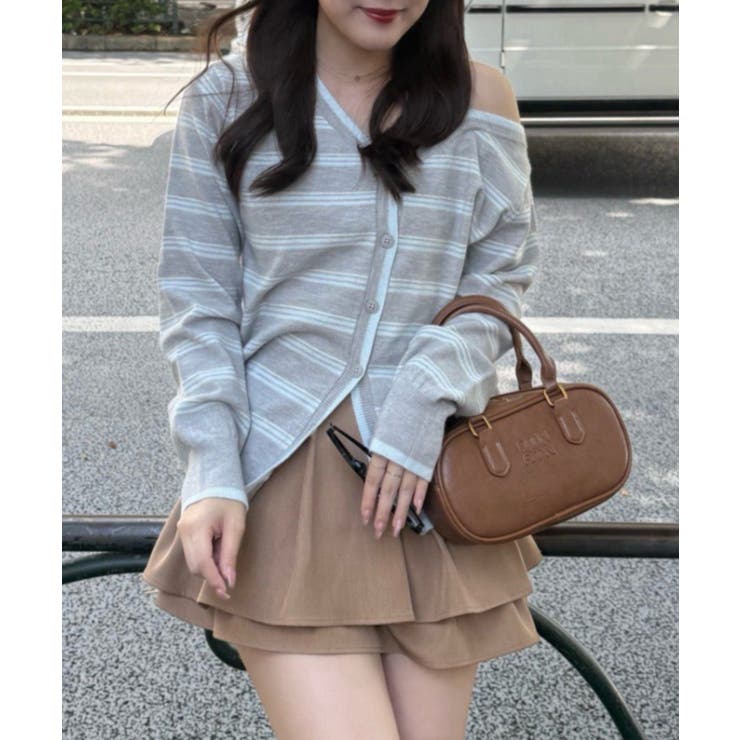ボーダーオフショルカーディガン | NICE CLAUP / OLIVE des OLIVE　OUTLET | 詳細画像7 