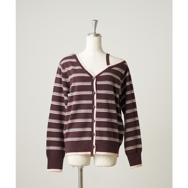 ボーダーオフショルカーディガン | NICE CLAUP / OLIVE des OLIVE　OUTLET | 詳細画像16 