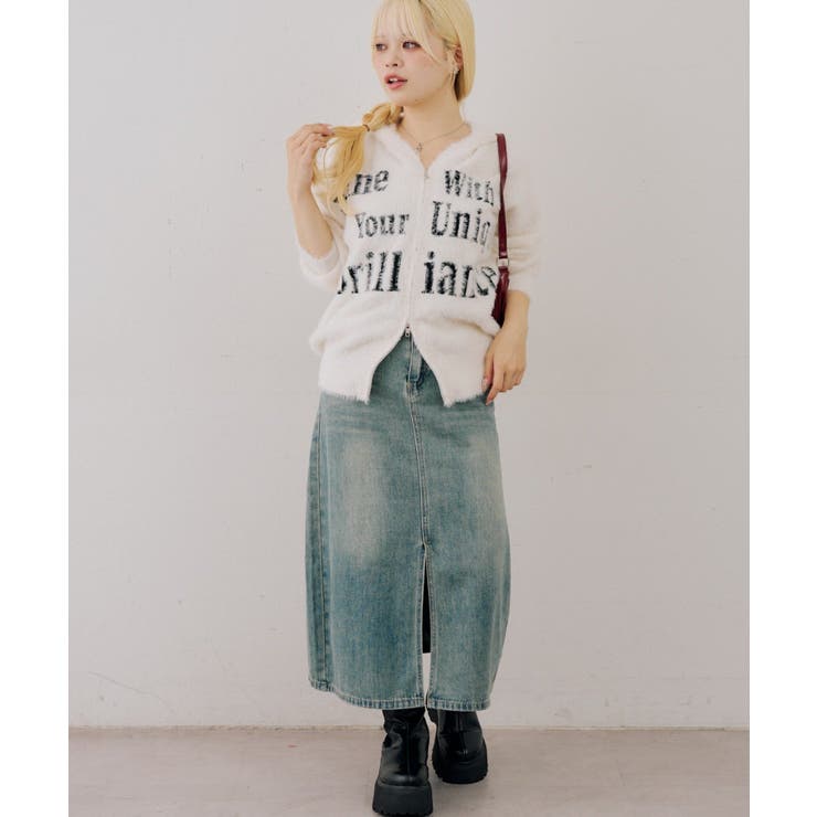 ロゴフェザーWZIPパーカー | NICE CLAUP / OLIVE des OLIVE　OUTLET | 詳細画像4 