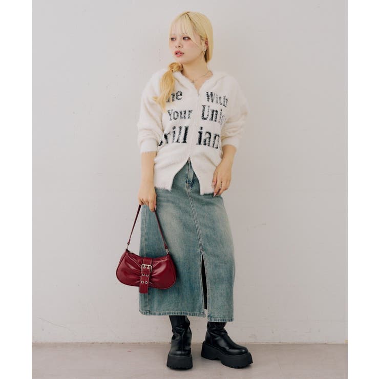 ロゴフェザーWZIPパーカー | NICE CLAUP / OLIVE des OLIVE　OUTLET | 詳細画像5 