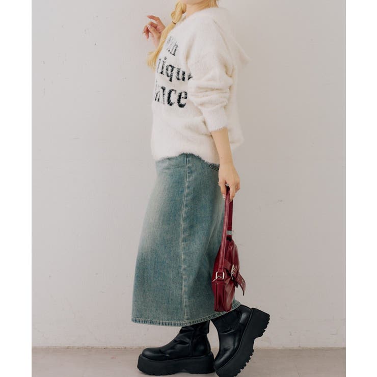 ロゴフェザーWZIPパーカー | NICE CLAUP / OLIVE des OLIVE　OUTLET | 詳細画像6 