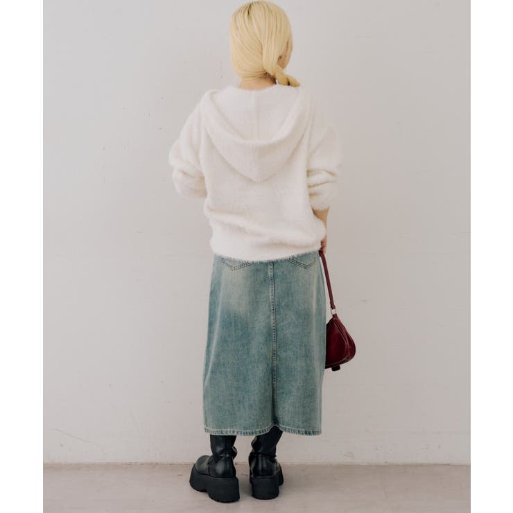 ロゴフェザーWZIPパーカー | NICE CLAUP / OLIVE des OLIVE　OUTLET | 詳細画像8 