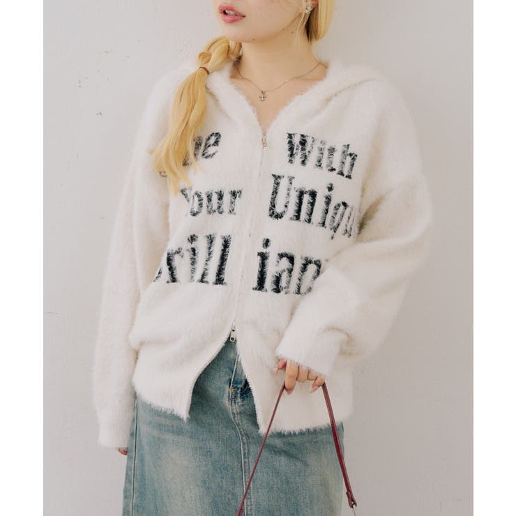 ロゴフェザーWZIPパーカー | NICE CLAUP / OLIVE des OLIVE　OUTLET | 詳細画像10 