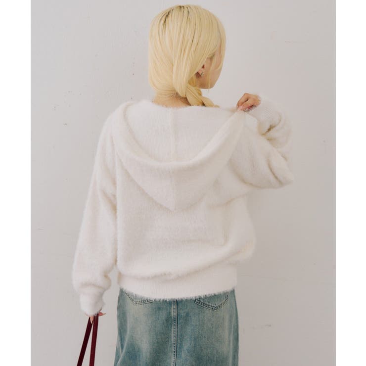 ロゴフェザーWZIPパーカー | NICE CLAUP / OLIVE des OLIVE　OUTLET | 詳細画像12 