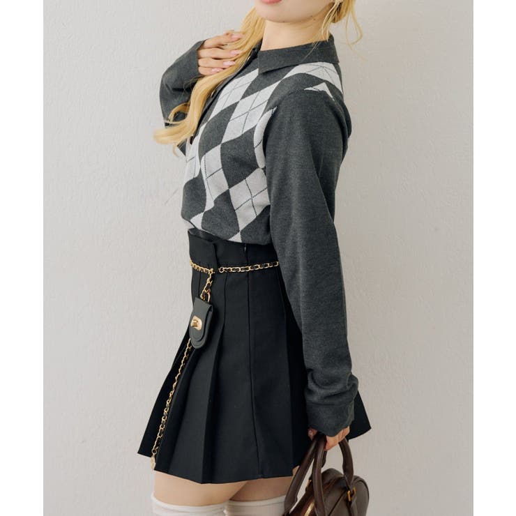 アーガイル襟ニット | NICE CLAUP / OLIVE des OLIVE　OUTLET | 詳細画像5 