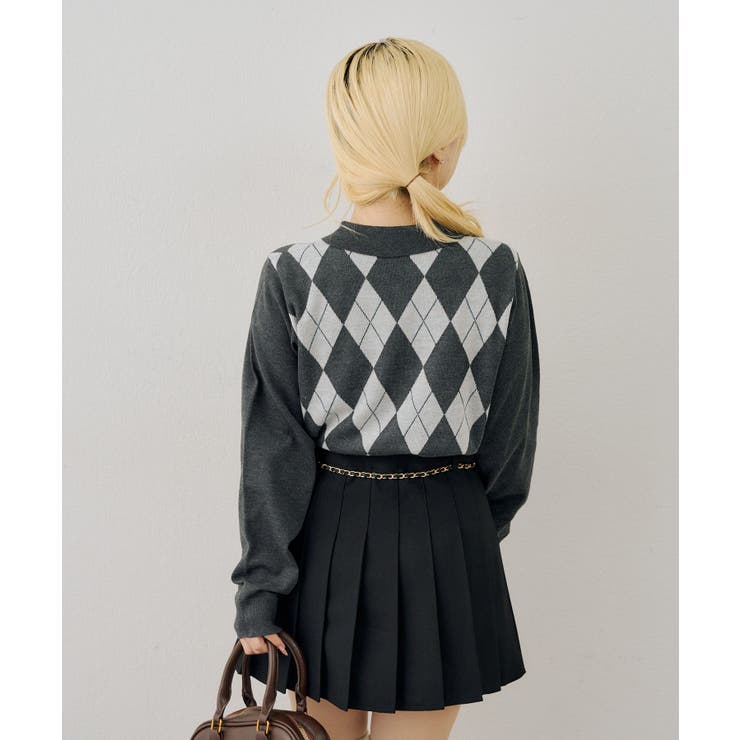 アーガイル襟ニット | NICE CLAUP / OLIVE des OLIVE　OUTLET | 詳細画像6 