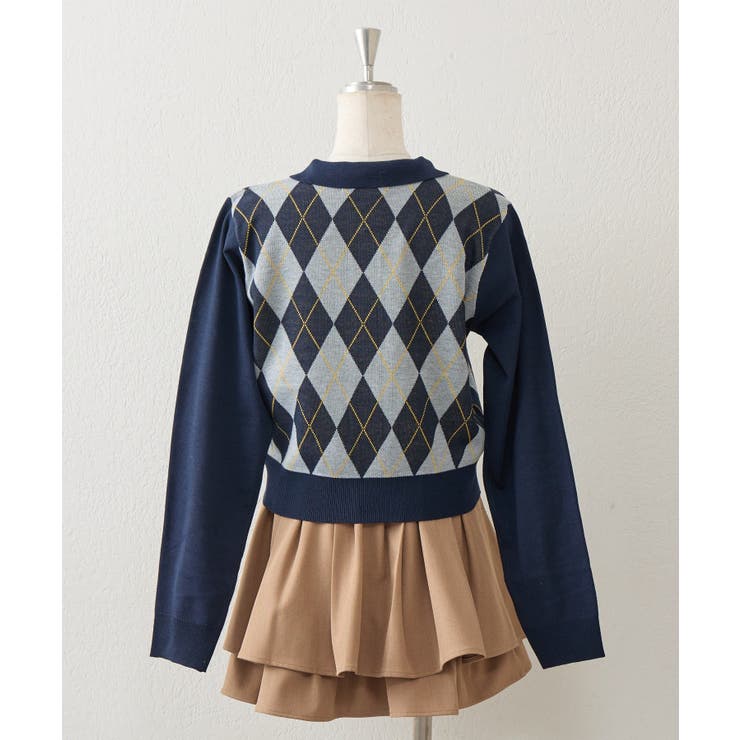 アーガイル襟ニット | NICE CLAUP / OLIVE des OLIVE　OUTLET | 詳細画像10 