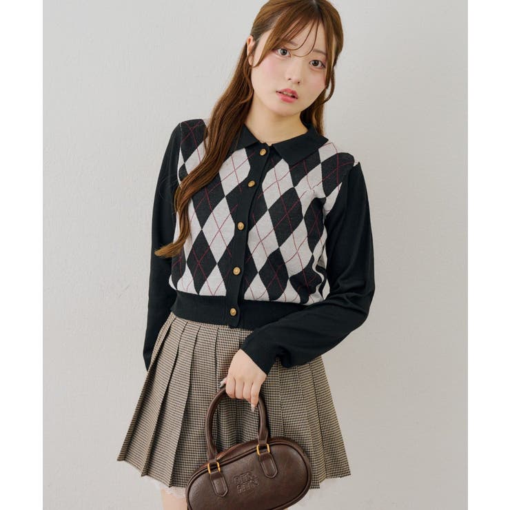 アーガイル襟ニット | NICE CLAUP / OLIVE des OLIVE　OUTLET | 詳細画像18 