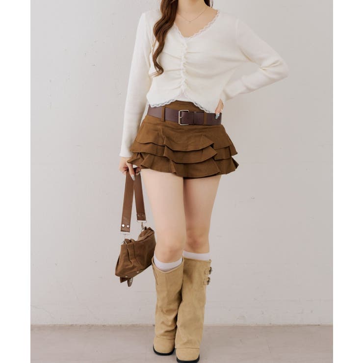フロントギャザーレーストリムカーディガン | NICE CLAUP / OLIVE des OLIVE　OUTLET | 詳細画像6 