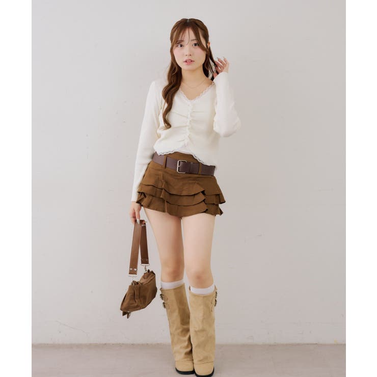 フロントギャザーレーストリムカーディガン | NICE CLAUP / OLIVE des OLIVE　OUTLET | 詳細画像7 