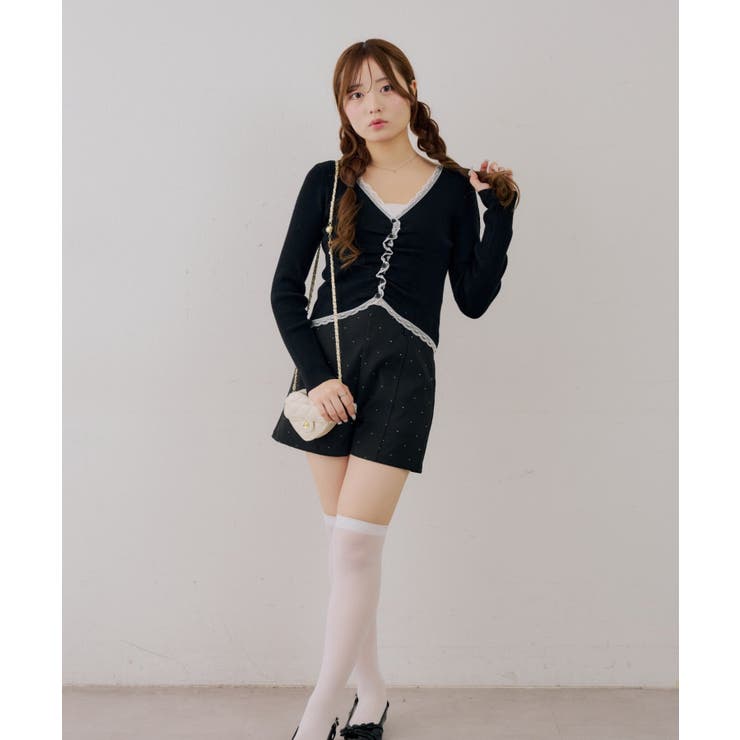 フロントギャザーレーストリムカーディガン | NICE CLAUP / OLIVE des OLIVE　OUTLET | 詳細画像21 